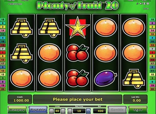 Plenty of Fruit 20 slot machine — Greentube