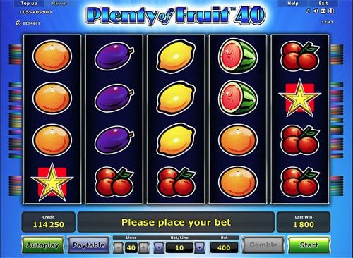 Plenty of Fruit 40 online slot — Greentube