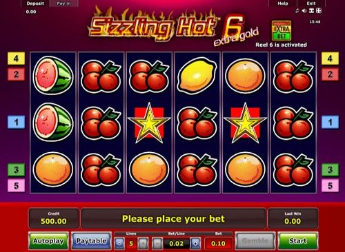 Sizzling Hot 6 Extra Gold slot — Greentube